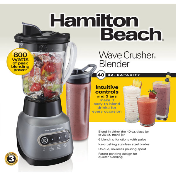 Hamilton Beach® Wave Crusher® Blender 40 oz. Jar & Reviews Wayfair
